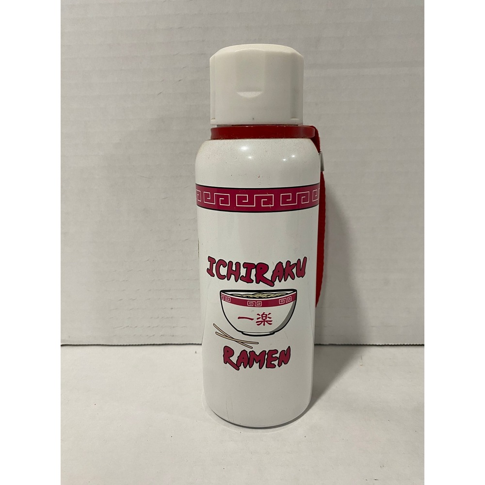 Naruto Water Bottle Ichiraku Ramen Anime Graphic White Red Strap